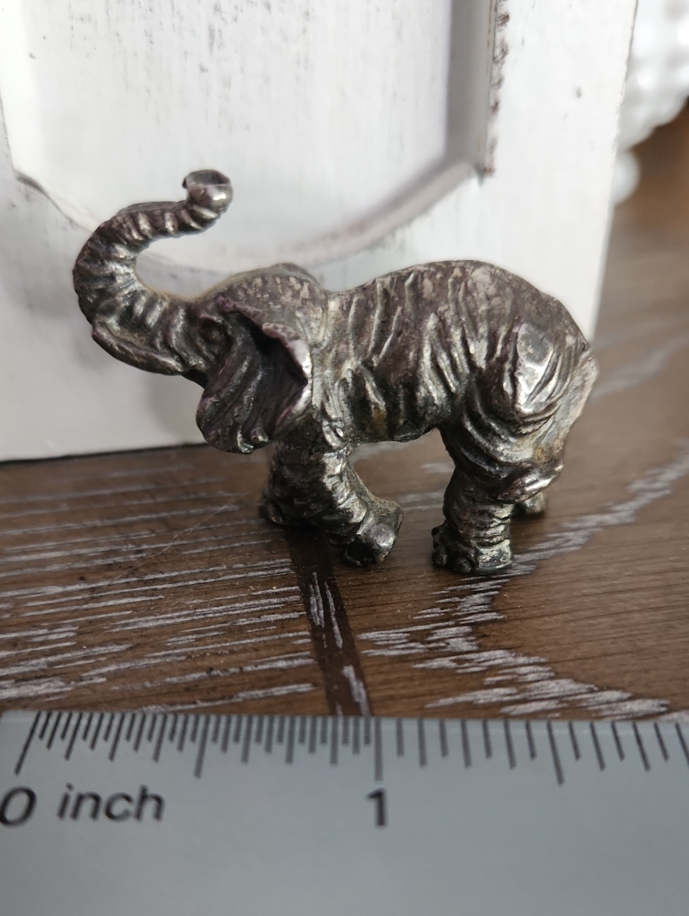 Vintage Miniature Fine Pewter Elephant Figurine